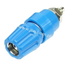 PKNI 10 B BL Gniazdo laboratoryjne (aparatowe) izolowane 4mm, montaż M6, 63A, niebieskie, Hirschmann, 930136102, PKNI10BBL