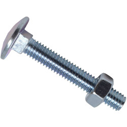 METALMATE MEMCSX0640 Cup Square Hex Bolt &amp; Nut ZP M6 x 40mm Box 50