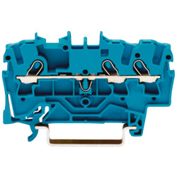WAGO 2001-1304 3 Conductor Ex e II Through Terminal Block Blue
