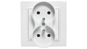 Quadra Gniazdko Podwójne Z Uziemieniem. Rozbieralne, Z Ramką.