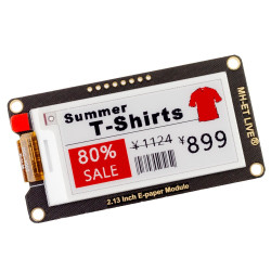 E-paper 2.13" 212x104px - wyświetlacz czarnoBiały + czerwony SPI 