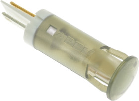 Lampka kontrolna do montażu panelowego 220V ac, biała 10mm LED Biały Faston, oczko lutownicze APEM