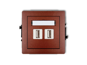 DECO Gniazdo USBx2 podwójne-AA 2.0 brązowy metalik 9DGUSB-2 KARLIK