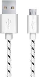 Kabel USB MICRO A-B 1M oplot biaĹy