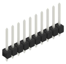 Pin header, 10 pole, pitch 2.54 mm, straight, black, 10054136