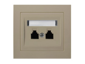 KIER Gniazdo telefoniczne podwójne równoległe beżowy GPT-2WR/01 OSPEL