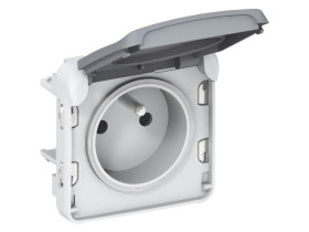 PLEXO IP55 Gniazdo pojedyncze z uziemieniem z przysłonami 16A 069551 LEGRAND