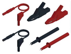 MMS 2020 Zestaw (6 cz.) akces. pomiar. Hirschmann (PRUEF 2700, AK 2 B 2540, MLS WG 100/1 – każdy w kolorze czarnym i czerwonym),