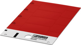 PVC device marker, (L x W) 29.8 x 59.7 mm, red, carrier card with 4 pcs, 0804283