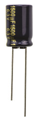 Kondensator 1500μF 6.3V dc Radialny, Otwór przelotowy Panasonic roztaw: 5mm 10 (Dia.) x 16mm