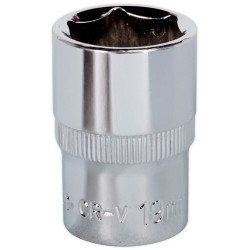 Sealey SP1219 Walldrive&#xAE; Socket 19mm 1/2&quot;sq Drive Fully Polished