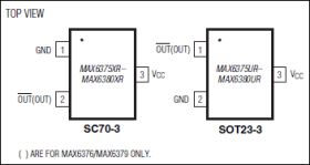 MAX6380 3-Pin, Ultra-Low-Power, SC70 Voltage Detector