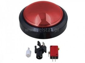 Przycisk monostabilny 3A/250V czerwony; LED 12V