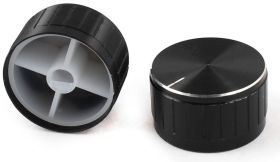Gałka potencjometru GCL30S CZARNA 30mm oś ścięta