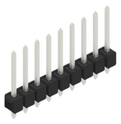 Pin header, 9 pole, pitch 2.54 mm, straight, black, 10054133