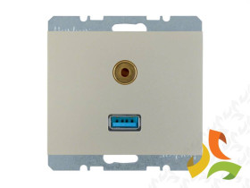 BERKER K.5 Gniazdo multimedialne USB/3,5mm audio stal szlachetna lakierowana 3315397004 HAGER