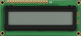 DEM 16101 TGH LCD module, 1x16, H:6.0mm, bw/gr
