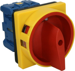 Main switch, rotary actuator, 3 pole, 25 A, 690 V, (L x W x H) 53.8 x 42 x 54 mm, panel mounting, KG20B.T203/01.E