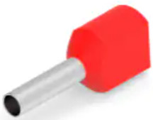 Insulated wire end ferrule, 2 x 1.0 mm², 15 mm/8 mm long, DIN 46228-4, red, 966144-4