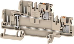 Terminal block, push-in connection, 2.5 mm², 4 pole, 24 A, 8 kV, dark beige, 2675950000