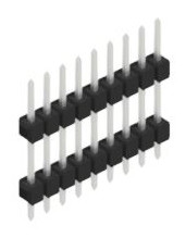 Pin header, 9 pole, pitch 2.54 mm, straight, black, 10056562