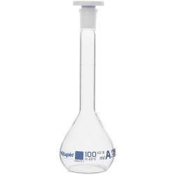 Rapid EGL0446E Volumetric Flask with PE Stopper, Class-A, 100 ml pack of 2