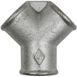 Y piece, 25 bar, malleable cast iron, hot-dip galvanized, for pipe systems, 113016
