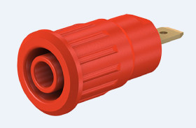 Gniazdo bananowe Żeński Wciskana typ Gniazdo bananowe Czerwony 24A Staubli rozmiar 4 mm