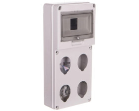 Rozdzielnia budowlana pusta 8 mod.4 gniazda 16/32A szara EC69013