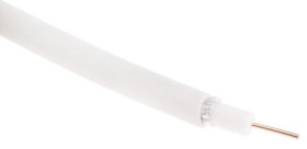 Kabel koncentryczny, 100m, RG6, Polichlorek winylu PVC, Biały Bez zakończenia Bez zakończenia 100m, RS PRO Bez