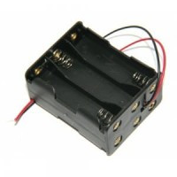 BAT6xR6-A Koszyk na baterie z tworzywa 6xAA (R6) typ A z kabelkiem