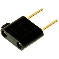 Mueller BU-P3452 Plug Black Two-Pole Gold-Plated Pins ABS Casing