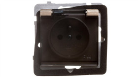 Sonata Gniazdo Bryzgoszczelne Z/U Ip44 Klapka Przezroczysta Szampański Złoty...