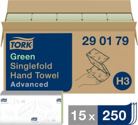 TORK 290179 Zickzack Advanced Ręczniki papierowe (D x S) 23 cm x 25 cm zielony 3750 szt.