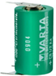 Lithium-battery, 3 V, 1/2R6, 1/2 AA, round cell, solder pin, 86127 201 501