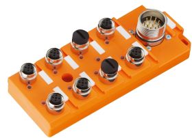 ASBS 8/LED 5-4 Rozdzielacz 8 portów M12 (4 stykowe - 1 sygnał na złącze), sygnalizacja LED, przyłącze M23 - 12 stykowe, LUMBERG