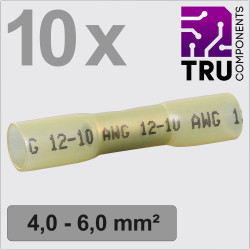 TRU COMPONENTS TC-13448504 Butt joint heatshrink 4 mm&#xB2; 6 mm&#xB2; Insulated Yellow