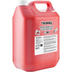 SCOLA DAMW5L/24 WASHABLE READYMIX 5LT BRILL RED