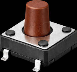 DTSM-24N-V-T/R Short stroke button, SMD, 1 NO, 12 x 12 x 7.3 mm