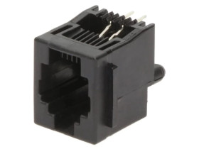 Gniazdo RJ14 4-pin z blokadą panel stop Układ 6p4c THT 5520258-2