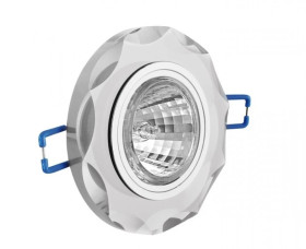 Sufitowa oprawa punktowa BRILLANTE, szkło, biały kryształ, okrągła