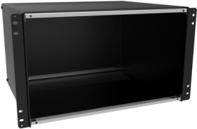 Aluminum enclosure, (L x W x H) 432 x 203 x 21 mm, black (RAL 9005), IP32, RMCS19018BK1