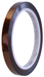 Electronics adhesive tape, 9 x 0.1 mm, silicone, amber, 33 m, 4118 9MMX33M