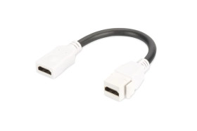 Moduł Keystone HDMI z kablem 12cm łącznik do gniazd i pustych paneli żeński/żeński biały DN-93403