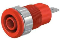 BAN-G1KV-24R Gniazdo bananowe, na obudowę, duże, czerwone 24A - 1kV