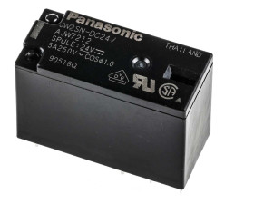 Przekaźnik mocy 24V dc DPDT Panasonic, montaż PCB 1100Ω Otwór przezierny