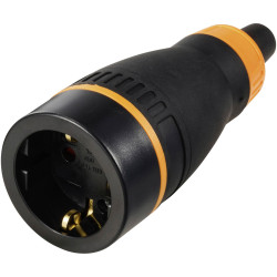 Sygonix SY-6618480 Safety mains socket Black/Orange TPE/PC 250V AC IP20