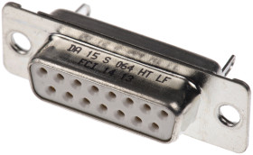 Złącze D-Sub 15-pinowe Żeński Proste Montaż na panelu raster 2.74mm Złoto na niklu