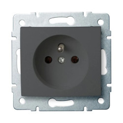 DOMO Gniazdo pojedyncze śrubowe 16A 250V grafit 011251141 24913