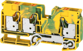 Protective conductor terminal, push-in connection, 0.5-25 mm², 3 pole, 8 kV, green/yellow, 2494020000
